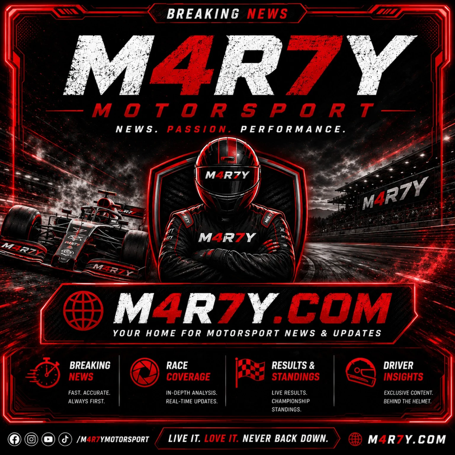 M4R7Y motorsport editorial artwork