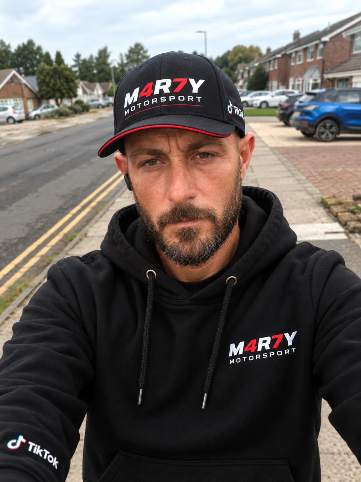 Marty in M4R7Y Motorsport clothing